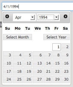 Datepicker with Month and Year