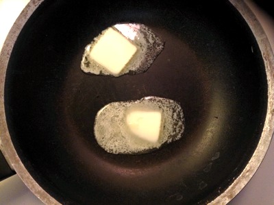 Butter in a frying pan